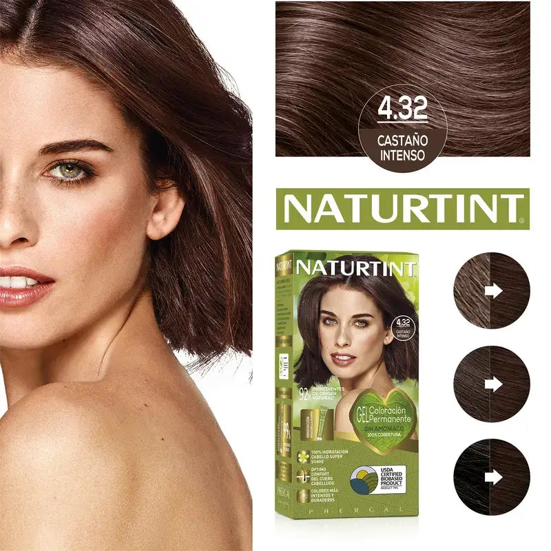 Naturtint Coloración Permanente Tinte Sin Amoníaco 4.32 - Castaño Intenso