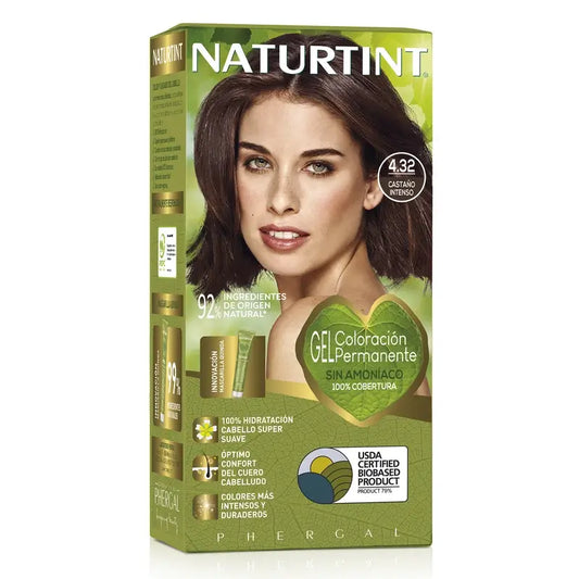 Naturtint Coloración Permanente Tinte Sin Amoníaco 4.32 - Castaño Intenso