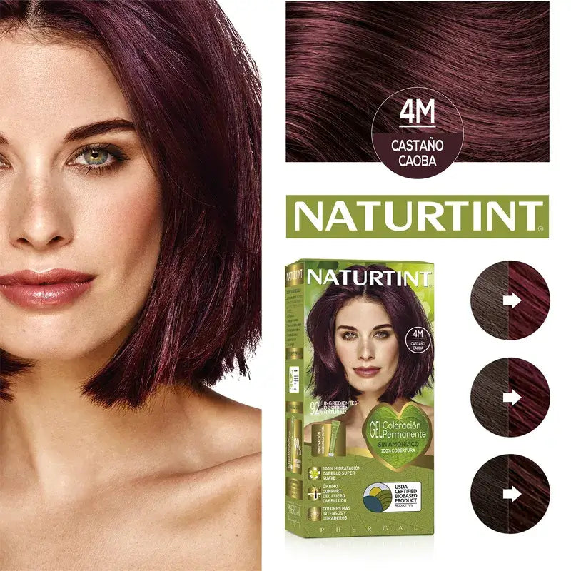 Naturtint Coloración Permanente Tinte Sin Amoníaco 4M - Castaño Caoba