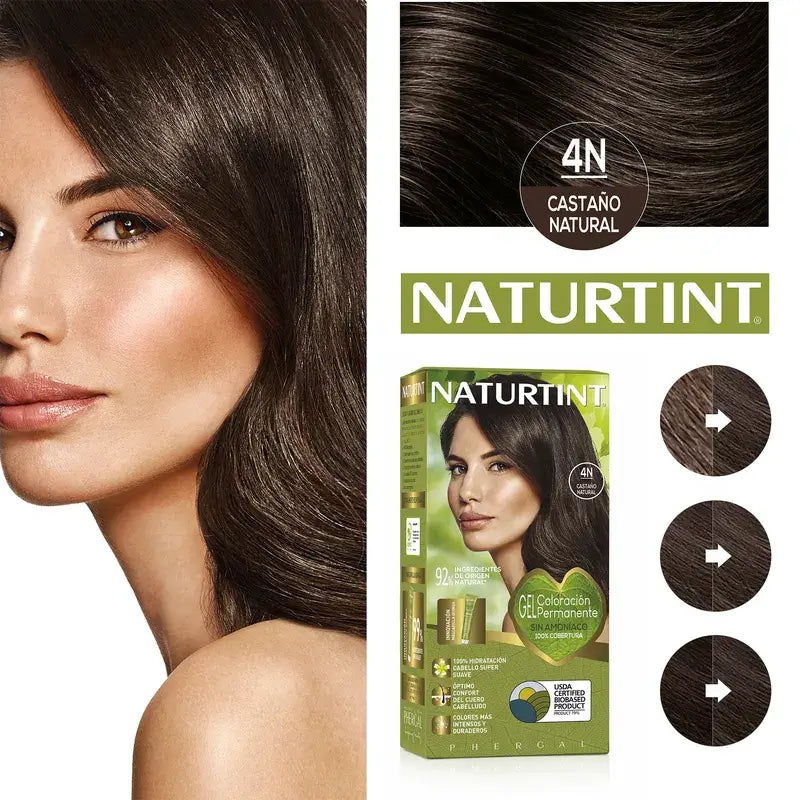 Naturtint Coloración Permanente Tinte Sin Amoníaco 4N- Castaño Natural