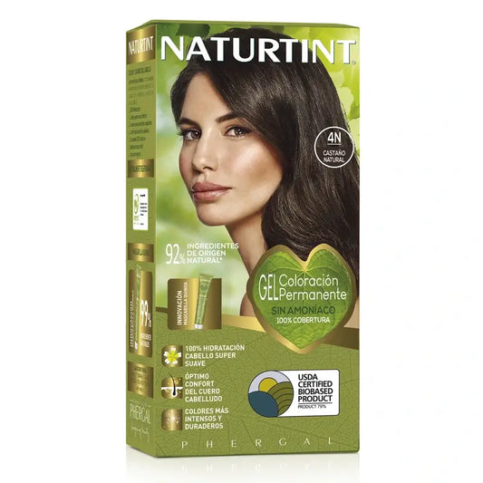 Naturtint Coloración Permanente Tinte Sin Amoníaco 4N- Castaño Natural