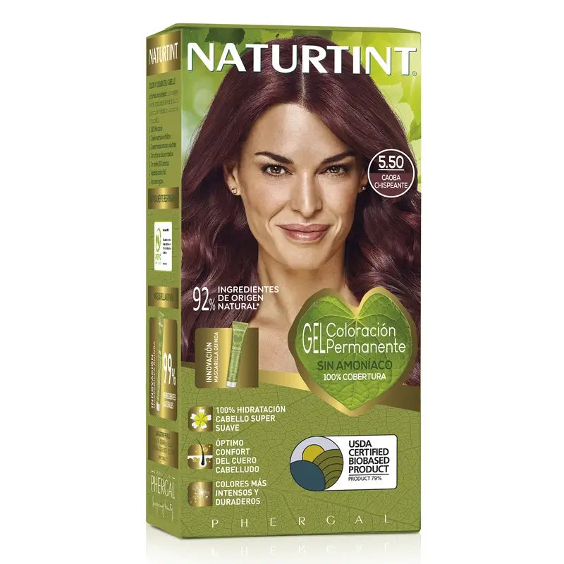 Naturtint Coloración Permanente Tinte Sin Amoníaco 5.50 - Caoba Chispeante