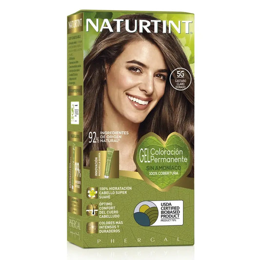 Naturtint Coloración Permanente Tinte Sin Amoníaco 5G - Castaño Claro Dorado