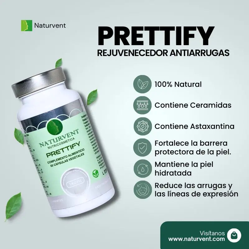 Naturvent Antiarrugas Prettify, 60 cápsulas