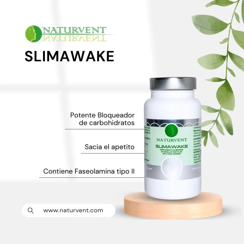 Naturvent Bloqueador Carbohidratos Slimawake, 60 cápsulas