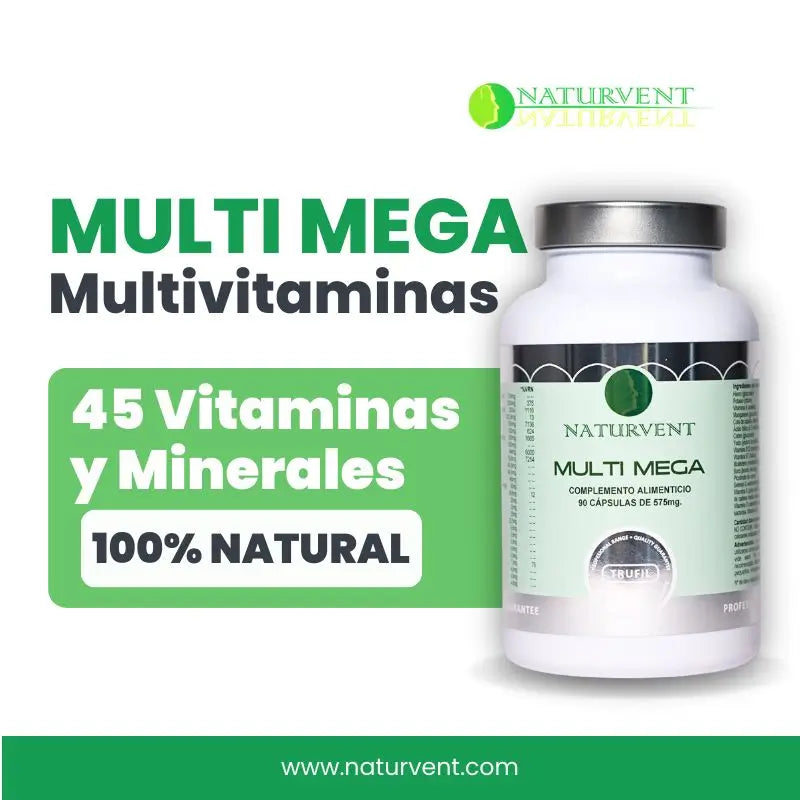 Naturvent Multivitaminas Multi Mega Multivitamínico, 90 cápsulas