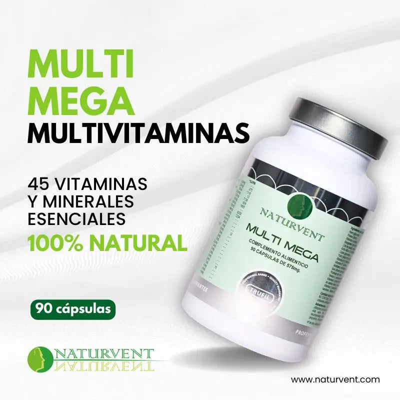 Naturvent Multivitaminas Multi Mega Multivitamínico, 90 cápsulas