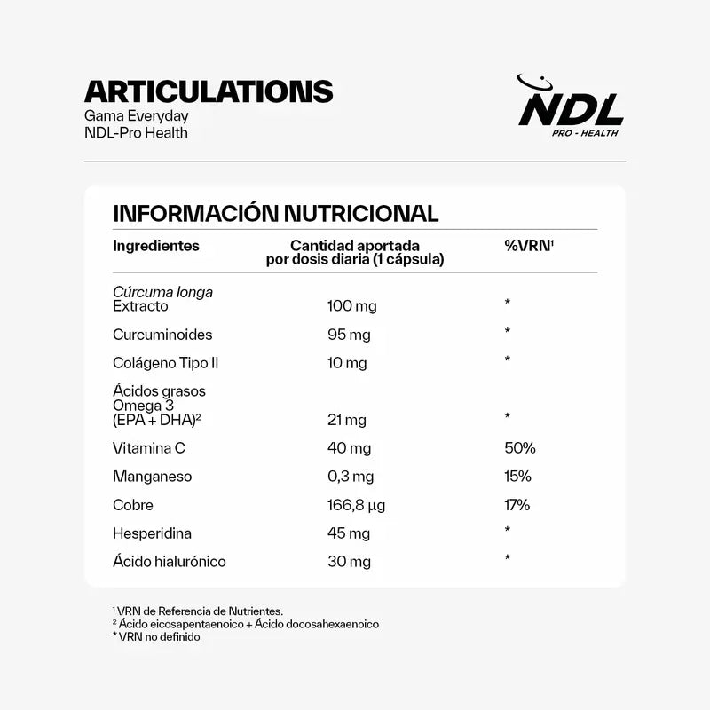 NDL Pro-Health Articulaciones Colágeno Tipo II, 30 Cápsulas