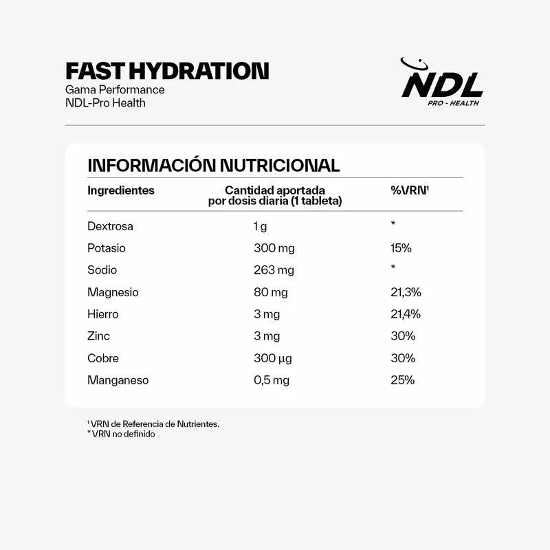 NDL Pro-Health Hidratación Rápida Tabletas Efervescentes sabor Naranja, Pack 2, 40 Tabletas