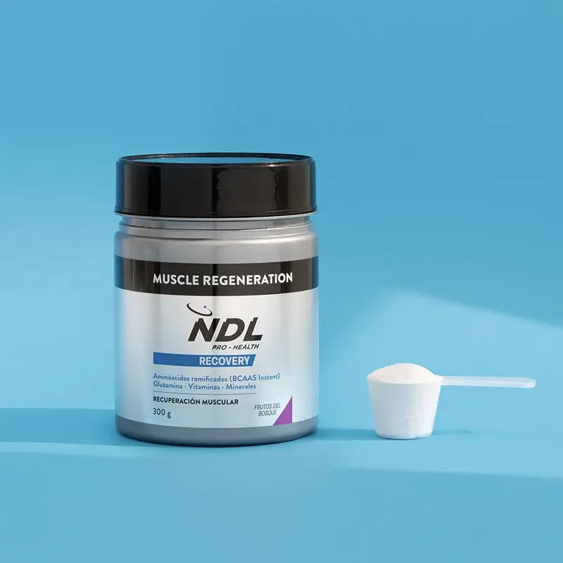 NDL Pro-Health Regeneración Muscular, BCAAs 2:1:1, Glutamina, Frutas del Bosque Polvo 300 gr