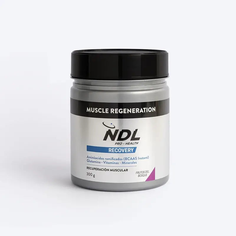 NDL Pro-Health Regeneración Muscular, BCAAs 2:1:1, Glutamina, Frutas del Bosque Polvo 300 gr