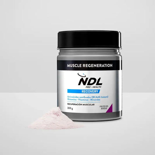 NDL Pro-Health Regeneración Muscular, BCAAs 2:1:1, Glutamina, Frutas del Bosque Polvo 300 gr