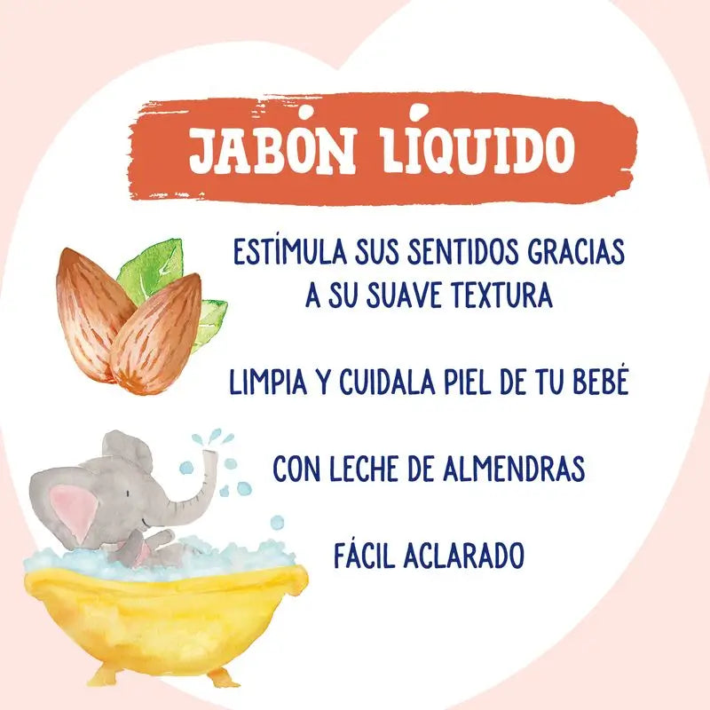 Nenuco Jabón Para Baño Con Leche De Almendras Dulces, Para Cuerpo Y Cabello, 750 ml