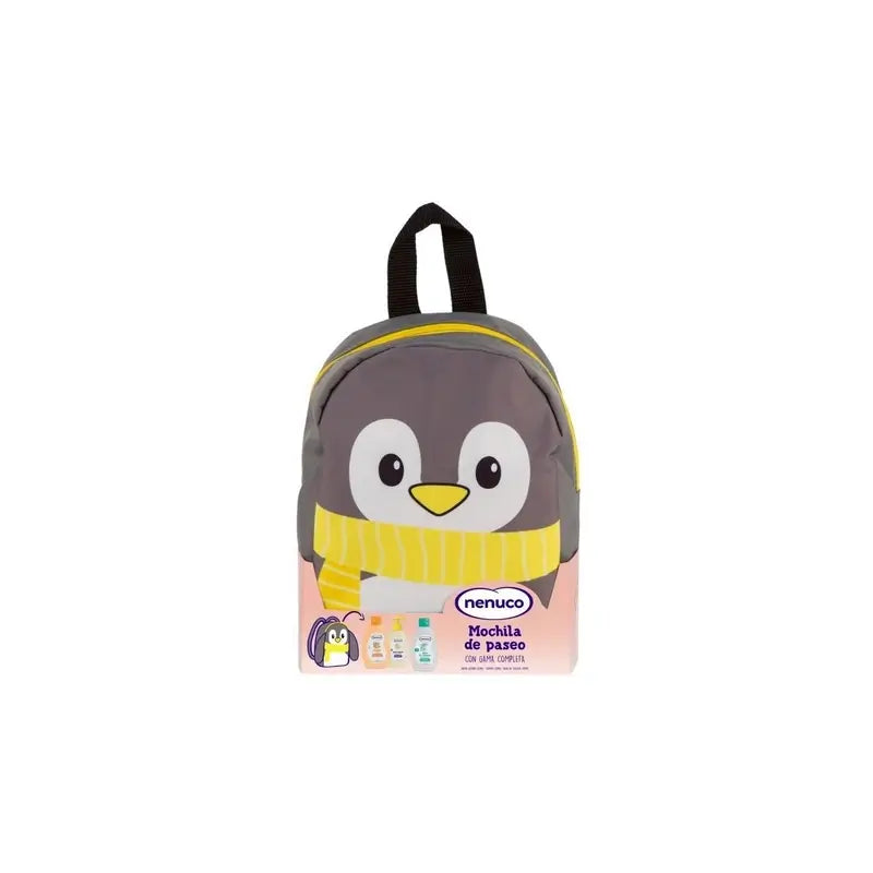 Nenuco Pack Bebé Mochila De Paseo Pingüino, Colonia, Jabón, Champú , 3x200 ml