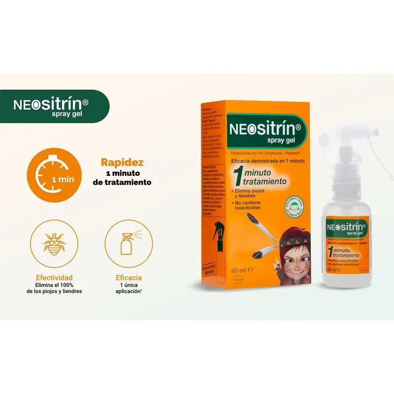 NEOsitrín® Spray Gel Líquido Antipiojos 60 ml