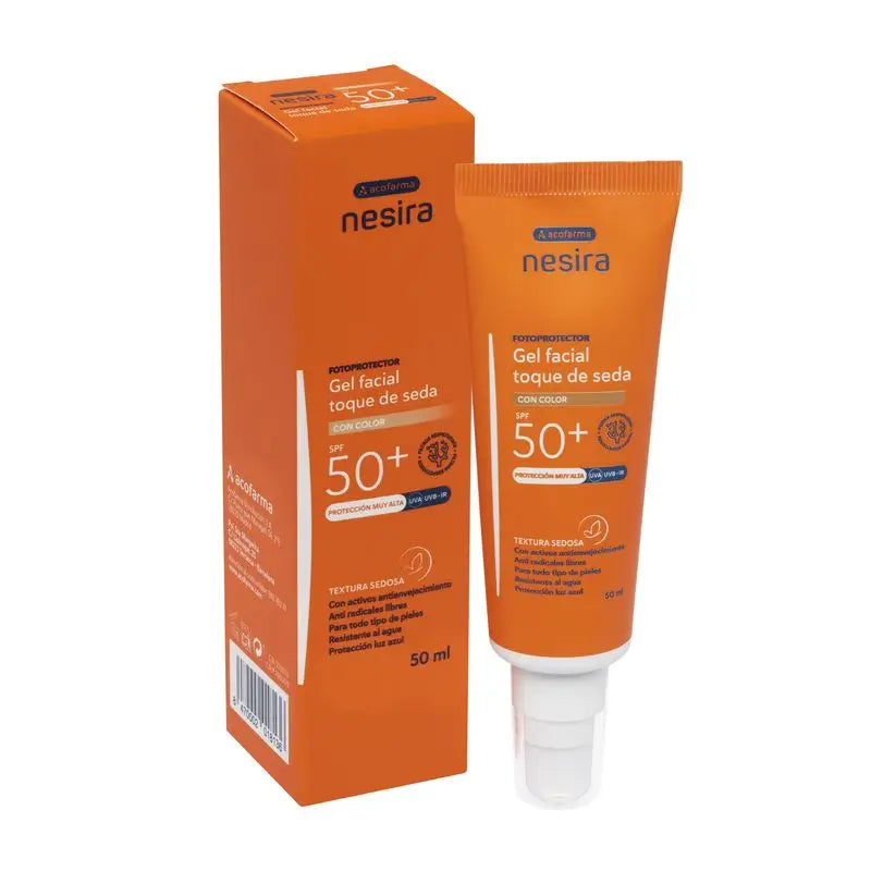 Nesira Gel Facial Toque Seda Spf50+ Con Color , 50 ml