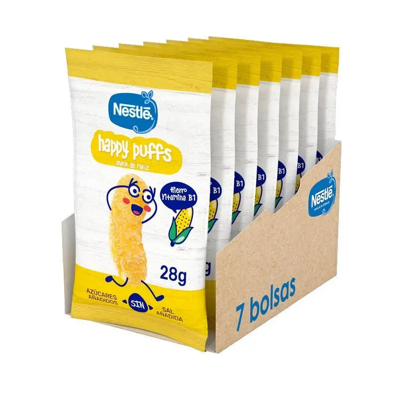 Nestlé Healthy Snacking Happy Puffs Maíz Natural , 28g  x 7 unidades