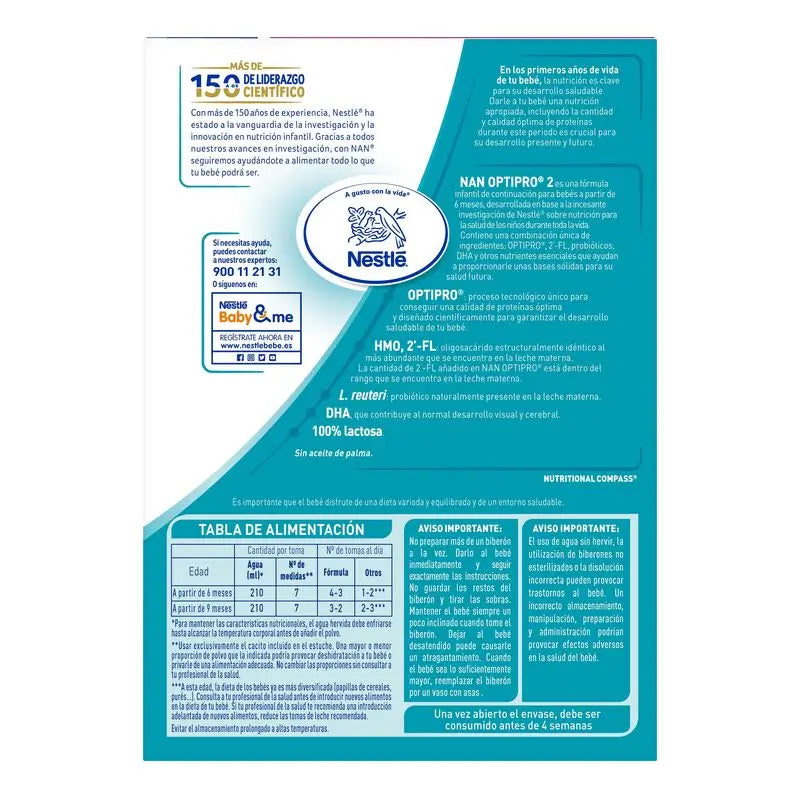 Nestlé Nan Optipro 2 Leche de Continuación, 1200 gr