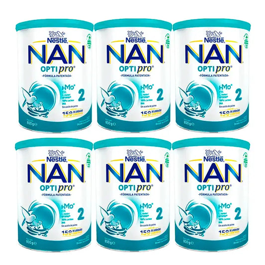 Nestlé Nan Optipro 2 Leche de Continuación, 6 x 800 gr