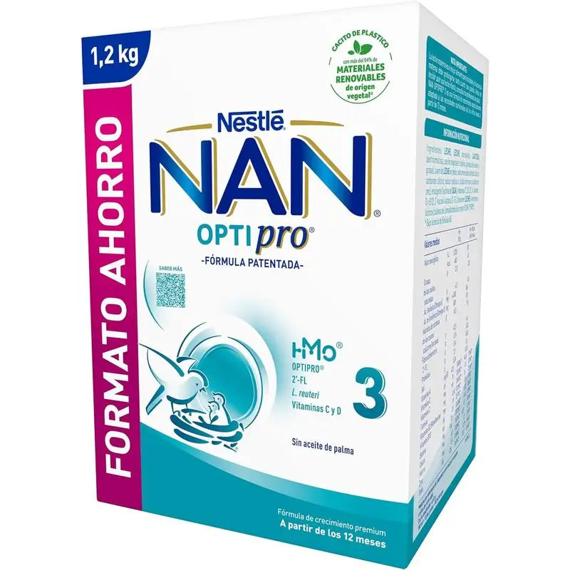 Nestlé Nan Optipro 3 Leche de Crecimiento, 1200 gr