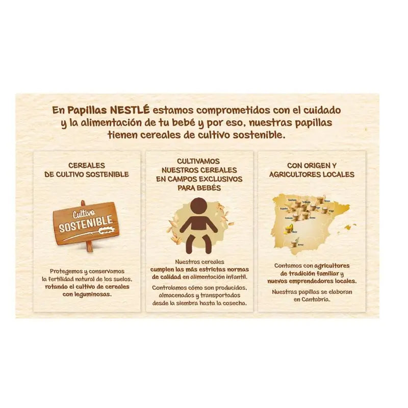 Nestlé Pack 6 Papillas 8 Cereales Con Galleta María ,  475g