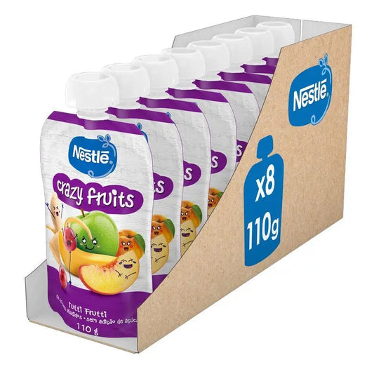 NESTLÉ Pack Nestlé Puré Bolsita Happy Fruits, 110 gr x 8 unidades