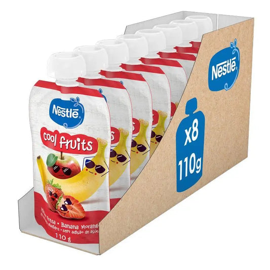 NESTLÉ Pack Puré Bolsita Cool Fruits , 110g x 8 unidades