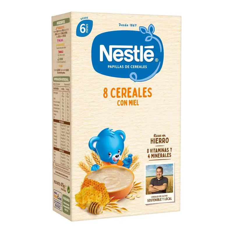 Nestlé Papillas 8 Cereales Con Miel ,  475g