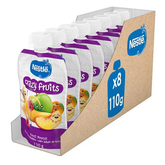 Nestlé Puré Bolsita Crazy Fruits , 110g  x 8 unidades