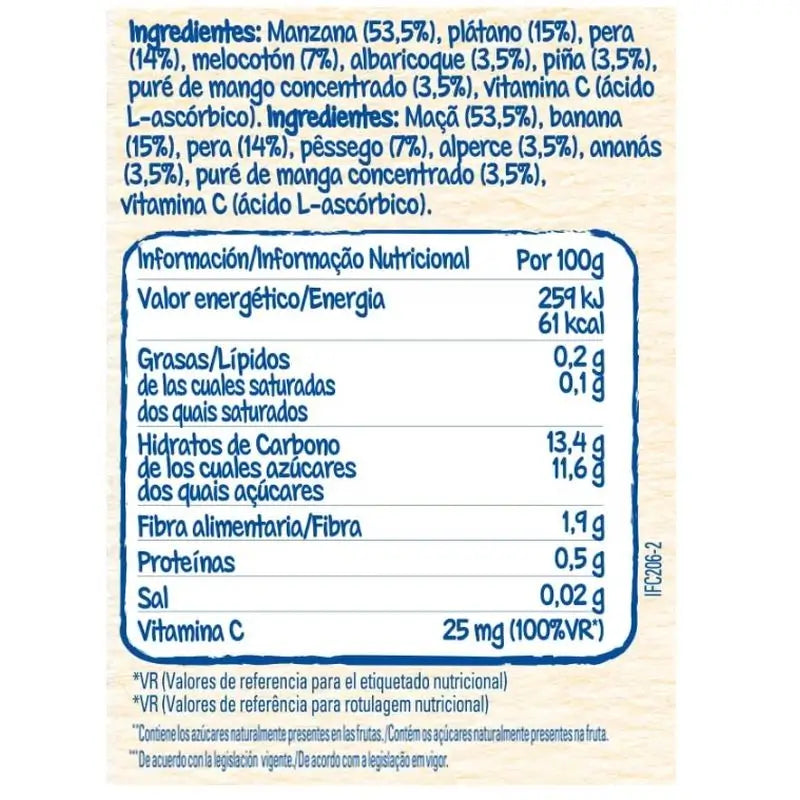 Nestlé Puré Tarrina 7 Frutas, 4X100 gr