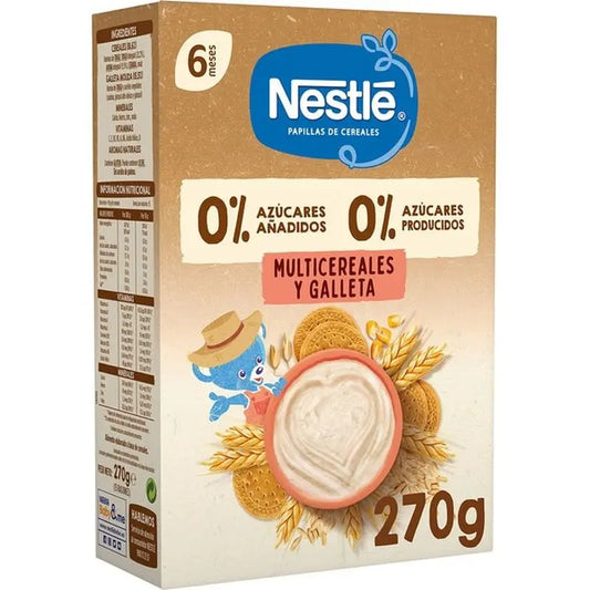 Nestlé Selección Multicereales Galleta Papillas 0%, 270g