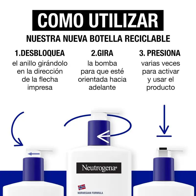 Neutrogena Aceite en Loción Hidratación Profunda Fórmula Noruega para Piel Seca, con Glicerina y Aceites Nutritivos, 400 ml