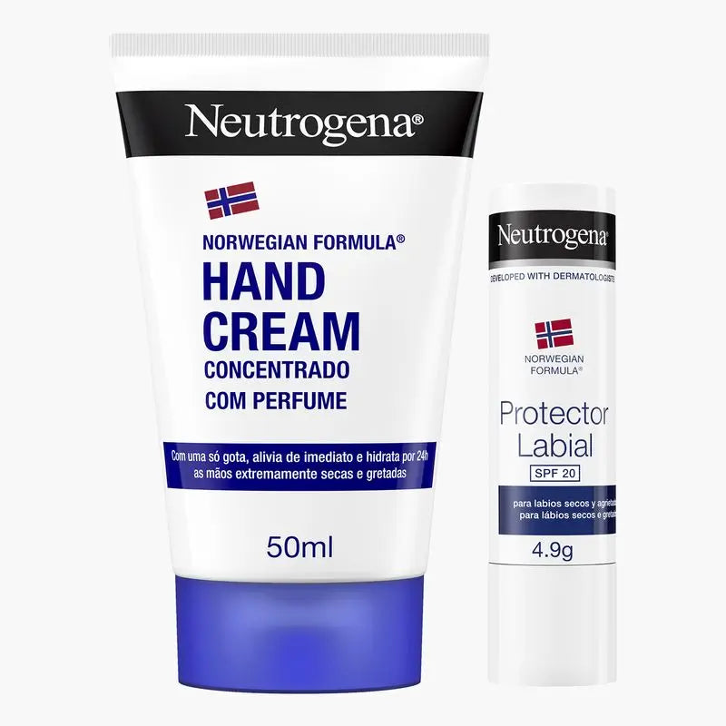 Neutrogena Fórmula Noruega, Crema de Manos Concentrada 50 ml + Stick Protector Labial SPF 20