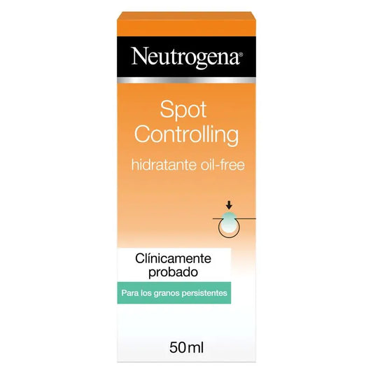 Neutrogena Hidratante Facial Spot Controlling, Oil-Free, con Ácido Salicílico, para Piel Propensa al Acné, 50 ml