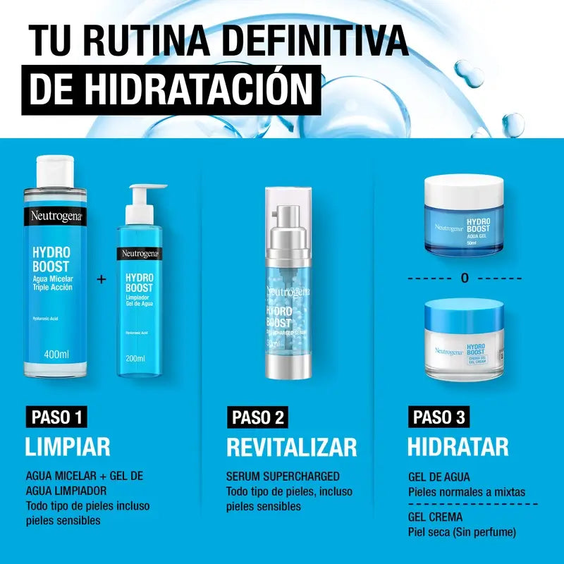 Neutrogena Hydro Boost Agua Micelar Triple Accion con Ácido Hialurónico, 400 ml