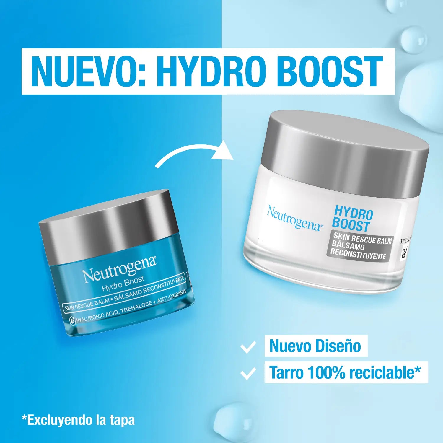 Neutrogena Hydro Boost Bálsamo Reconstituyente con Ácido Hialurónico, Hidratante Facial Para Piel Seca, 50 ml