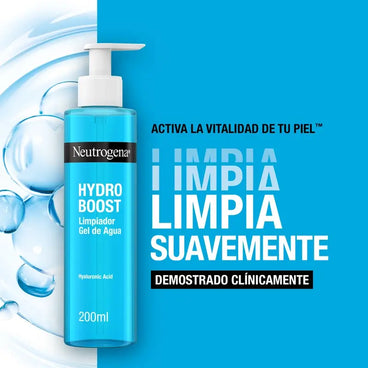 Neutrogena Hydro Boost Limpiador Gel de Agua, Elimina Las Impurezas y el Maquillaje, 200 ml