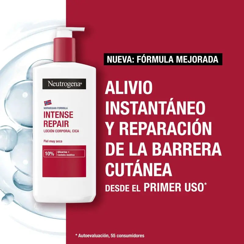 Neutrogena Loción Corporal Cica Reparación Intensa Fórmula Noruega, Piel Seca E Irritada, Hidrata Y Regenera, 400 Ml