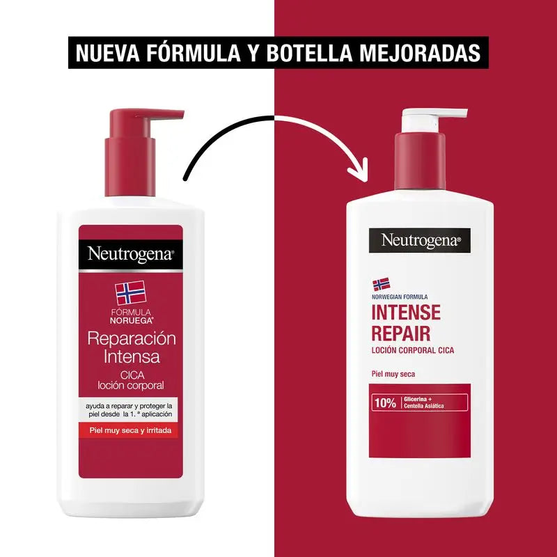 Neutrogena Loción Corporal Cica Reparación Intensa Fórmula Noruega, Piel Seca E Irritada, Hidrata Y Regenera, 400 Ml