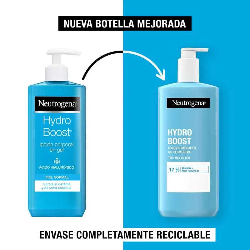 Neutrogena Loción Corporal Hidratante en Gel Hydro Boost, Piel Normal a Seca, Textura Ligera, 400 ml