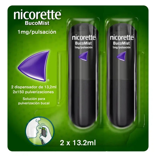 Nicorette Bucomist 1 mg/Pulsacion Solucion para Pulverizacion Bucal, 2x13,2 ml