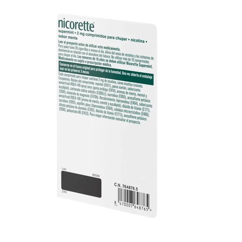 Nicorette Supermint Efg 2 Mg , 40 comprimidos para chupar