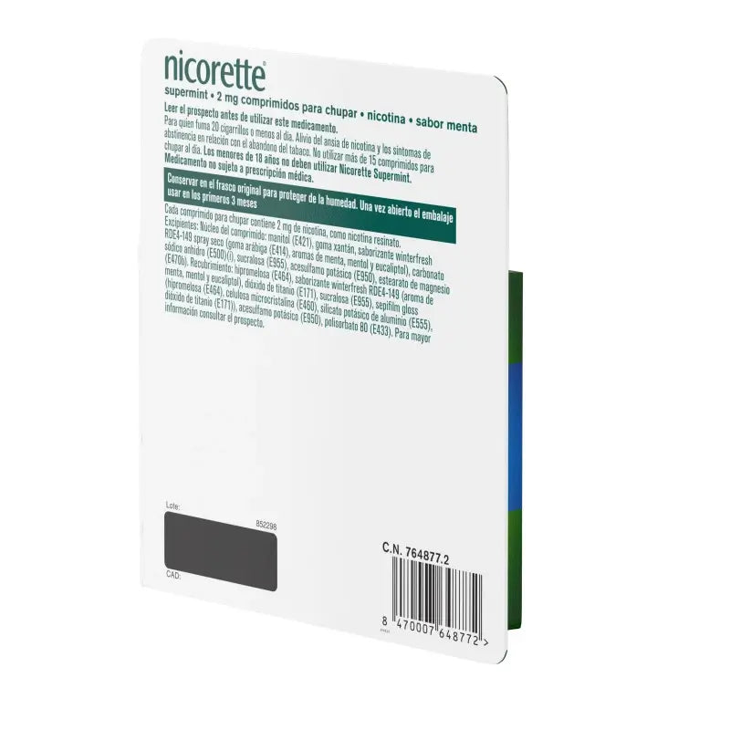 Nicorette Supermint Efg 2 Mg , 80 comprimidos para chupar