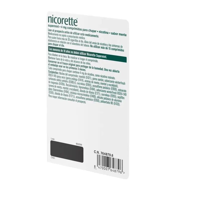 Nicorette Supermint Efg 4 Mg , 40 comprimidos para chupar