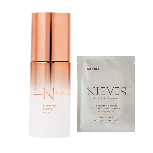 Nieves By Nieves Álvarez Pack  Serum Reafirmante Power Firm Peptide, 30 Ml + Mascarilla Flash Iluminadora Nieves X Croma, 1 Ud