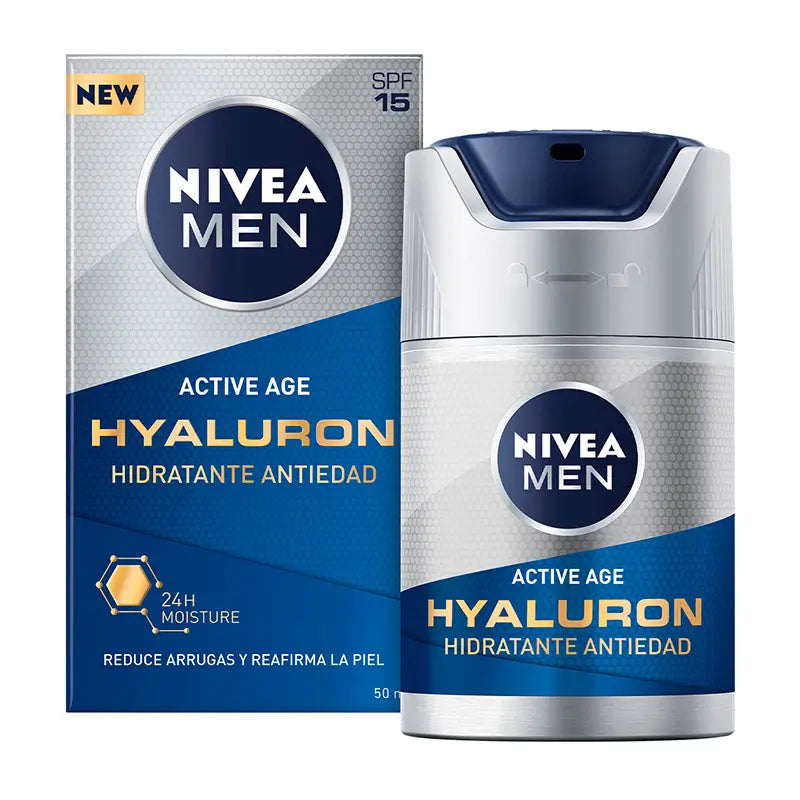 Nivea Men Crema Hidratante Hyaluron SPF 15, 50 ml