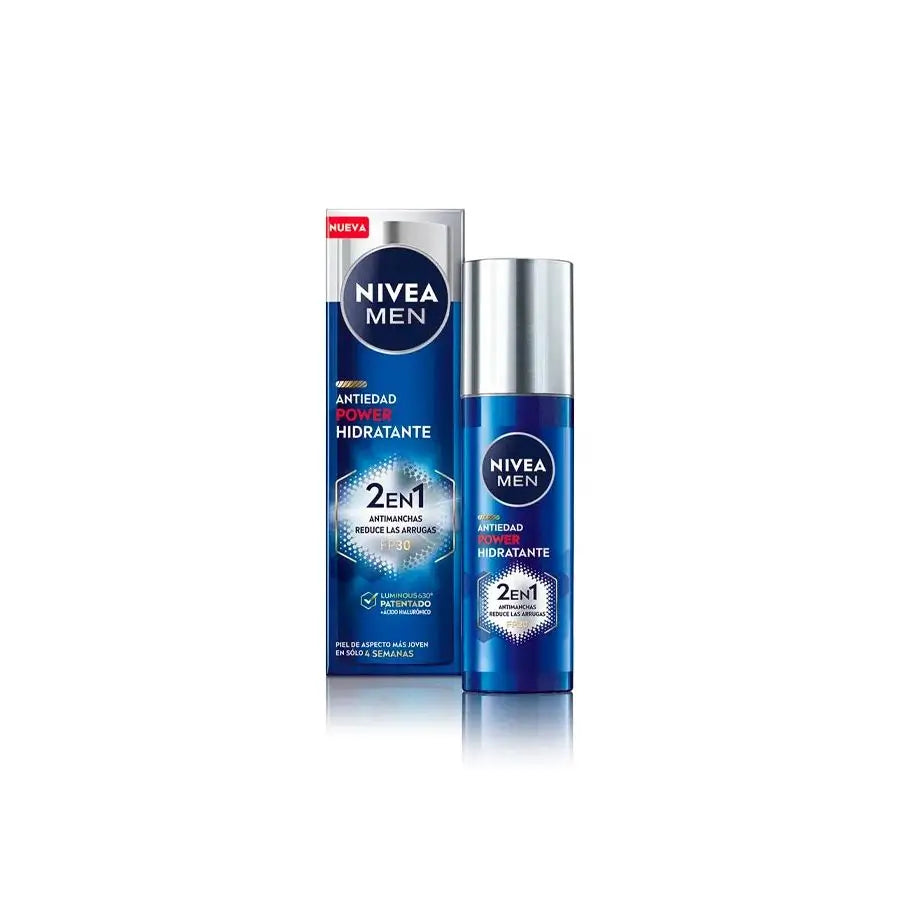 Nivea Men Power Hidratante Antimanchas Y Antiarrugas 2En1 Fp30, 50 ml