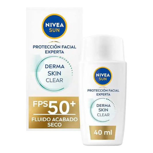 Nivea Sun Derma Skin Protección Fluido Solar Facial Fp50+, 40 ml