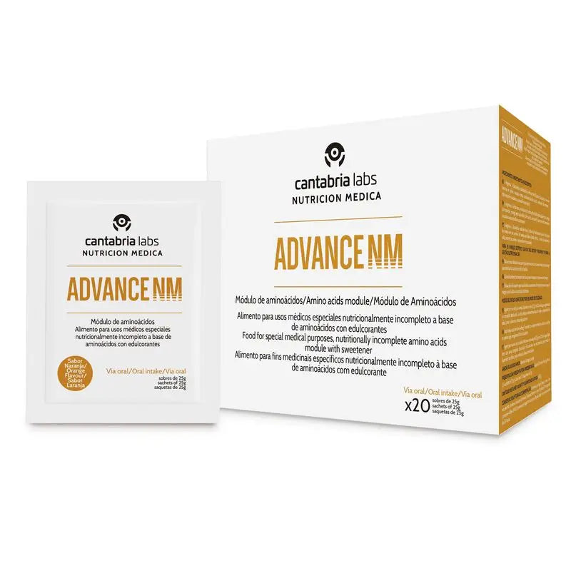 Advance NM Sabor Naranja (Arginina + Glutamina + Hmb), 25g x 20 sobres, Cantabria Labs Nutrición Médica