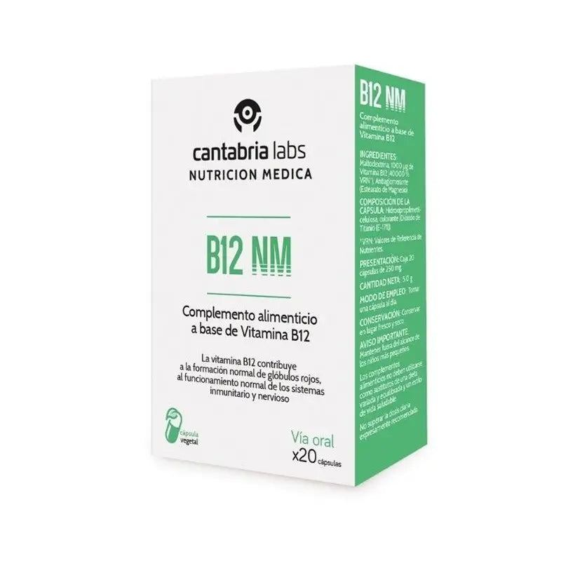 B12, 20 capsulas, Cantabria Labs Nutrición Médica